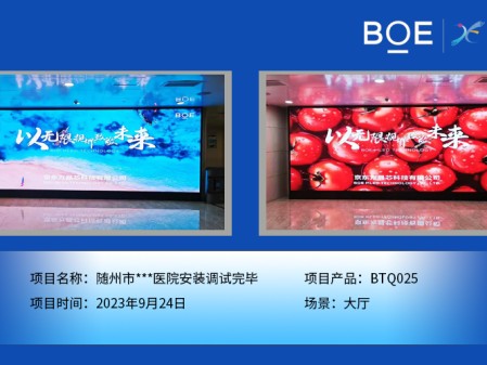 隨州市**醫(yī)院大廳BTQ025安裝調(diào)試完畢
