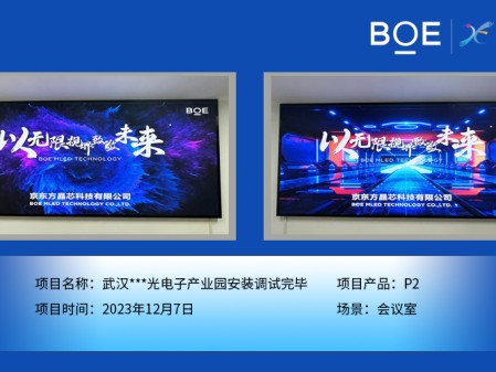 武漢***光電子產(chǎn)業(yè)園會議室P2安裝調試完畢