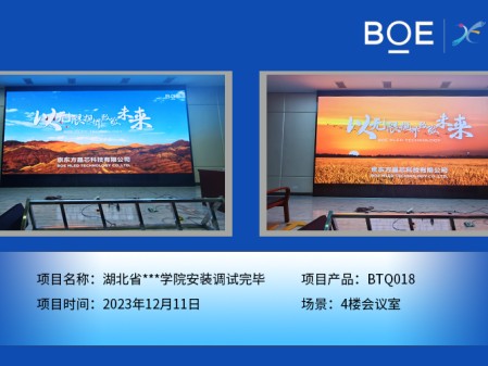 湖北省**學(xué)院4樓會(huì)議室BTQ018安裝調(diào)試完畢